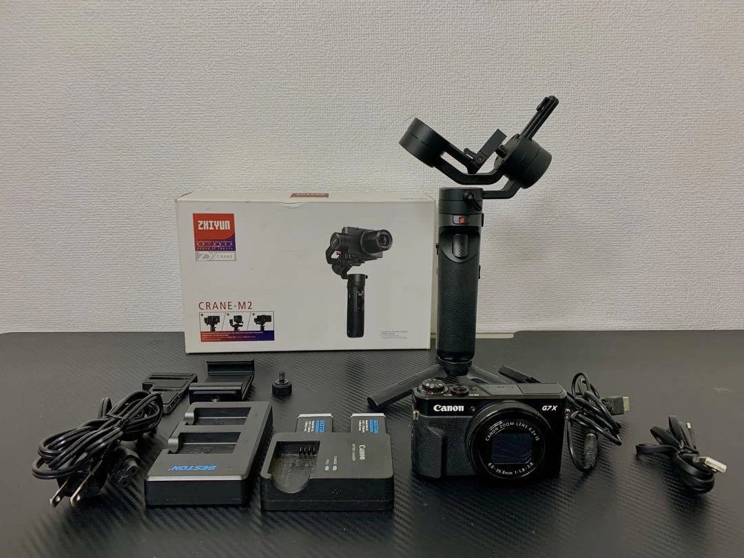 Canon G7x mark II, Zhiyun Crane M2 set camera