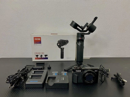 Canon G7x mark II, Zhiyun Crane M2 set camera